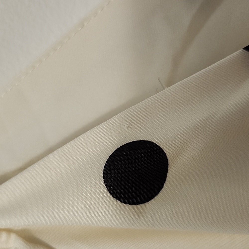 NWTs Morrisday the label polka dot cream tiered puff sleeve cutout S dress - Picture 7 of 8